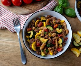 Ground Beef & Pasta Skillet Primavera